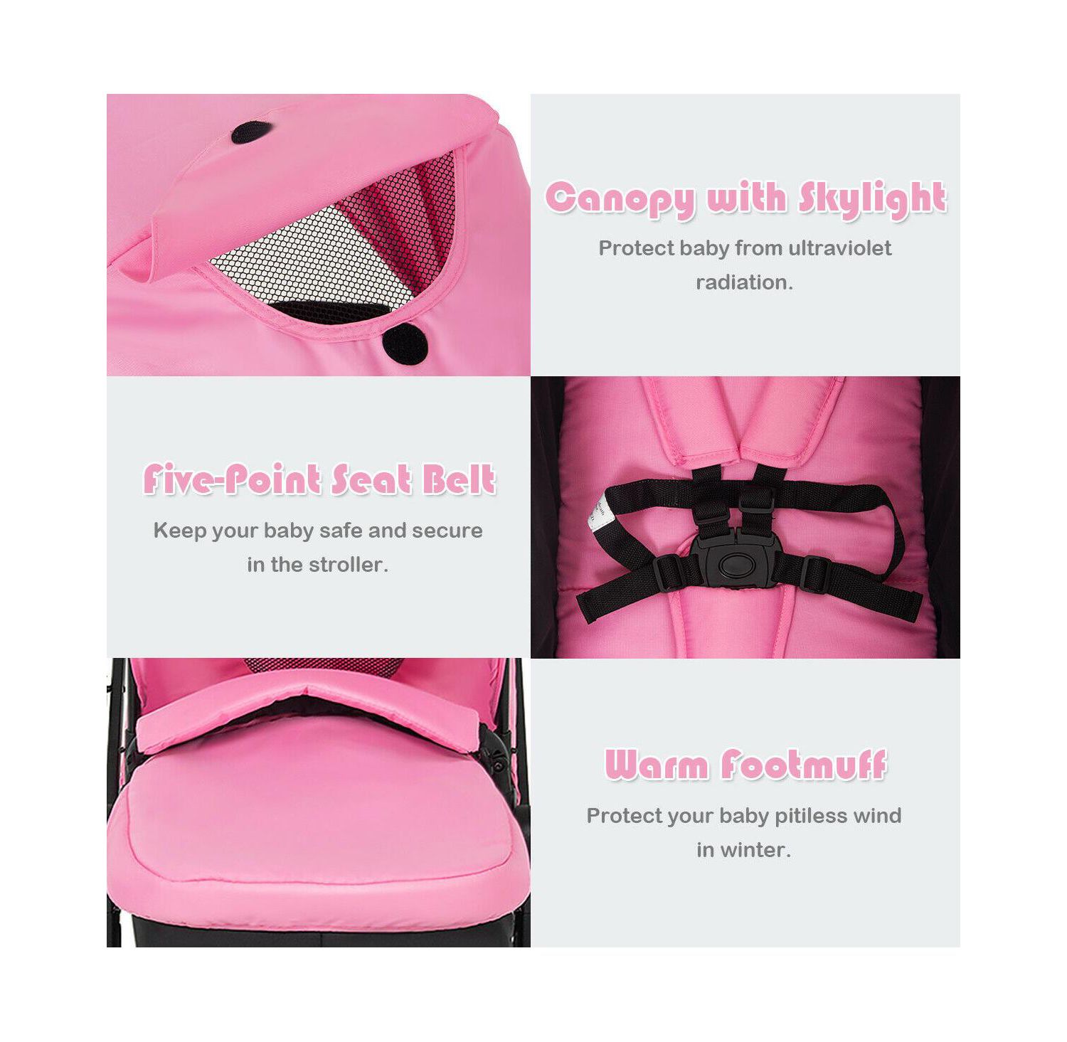 2-in-1 Baby Pushchair with Foldable Design for Newborn Infants