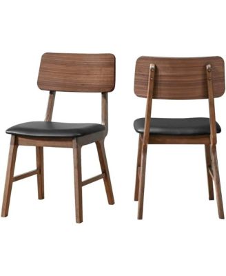 Thea Wood Back Side Chair with Black Seat (Set of 2)