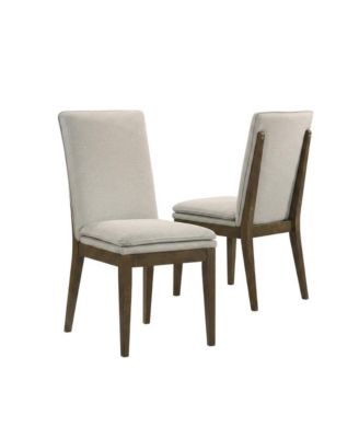 Upholstered Dining Chair with Cushion, Walnut-Leg Wood Kitchen Chairs, Set of 2