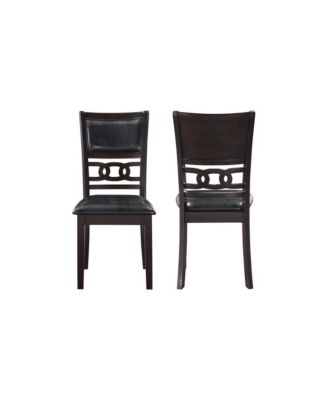 Furniture Gia Solid Wood Dining Chairs in Ebony Black (Set of 2)