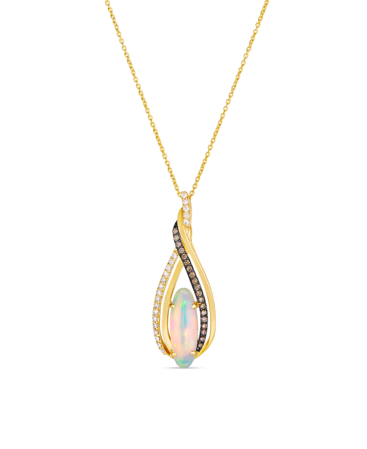 Le Vian Honey Gold Chocolate Diamond and Opal Pendant (0.22 ct. t.w.) in 14k Yellow Gold - Yellow Gold