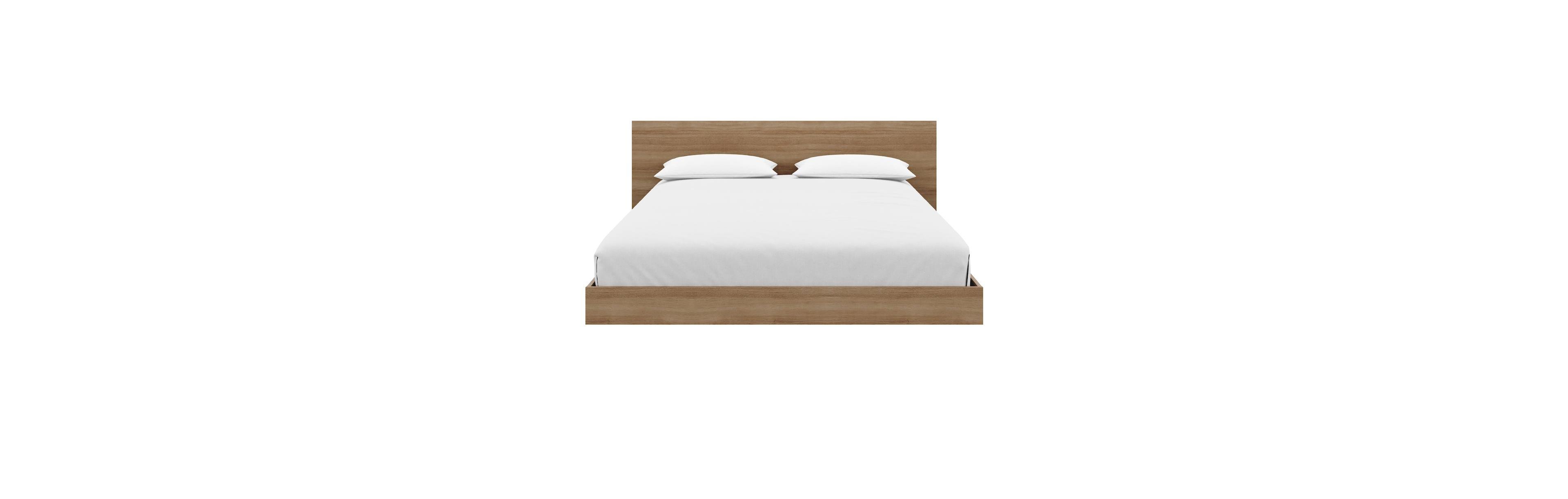 Nexera Satori Low Platform Queen Bed Set, oak
