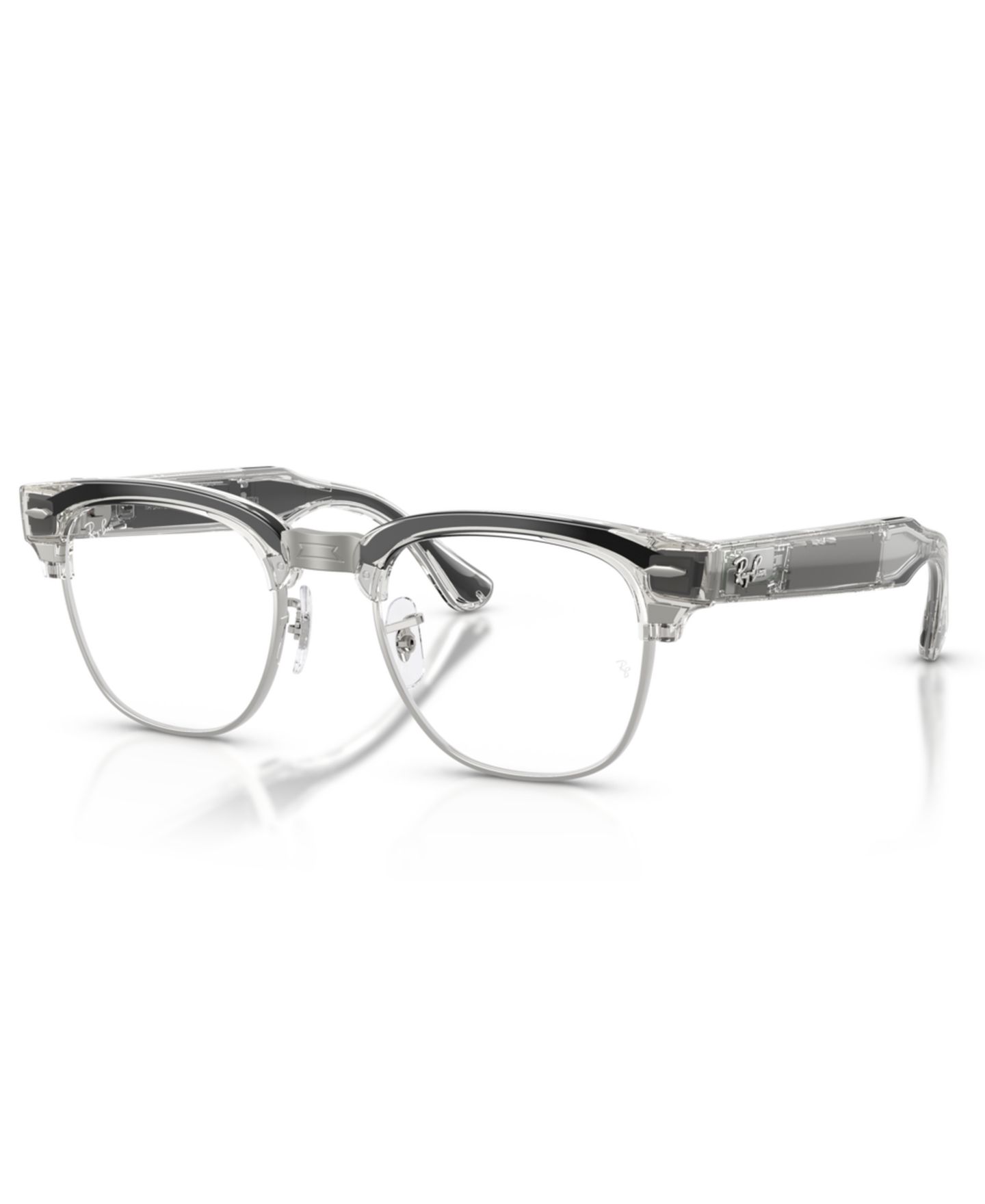 Женские очки Ray-Ban Meta Audio Clubmaster Optics Polarized Eyeglasses, RW7004V, цвет: Серый — фото 1