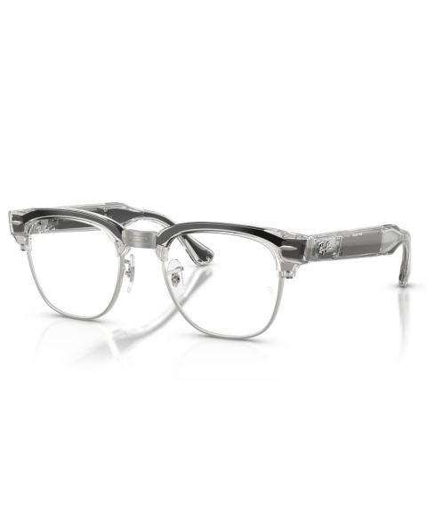 Женские очки Ray-Ban Meta Audio Clubmaster Optics Polarized Eyeglasses, RW7004V, цвет: Серый