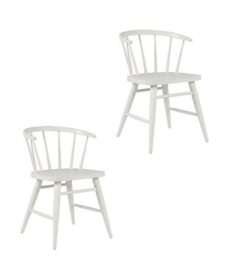 Traditional Solid Wood Curved-Back Spindle Dining Chairs