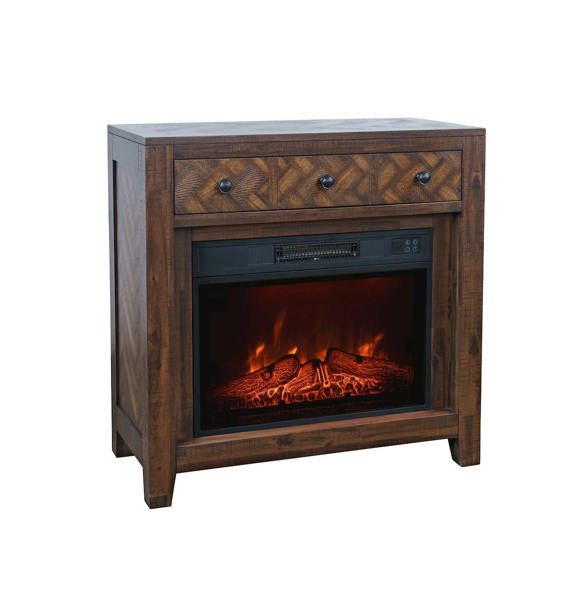 Jofran Fairview Modern Transitional 32" Chevron Electric Fireplace Console Tv Stand