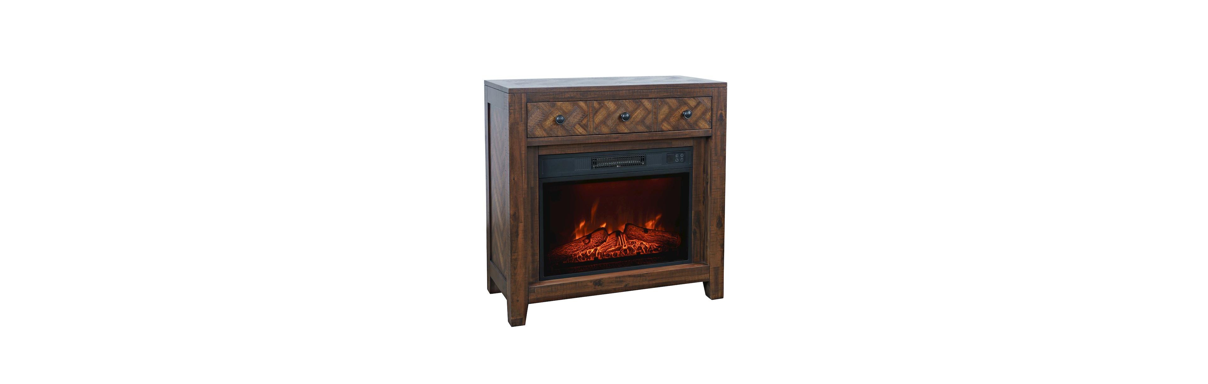 Jofran Fairview Modern Transitional 32" Chevron Electric Fireplace Console Tv Stand
