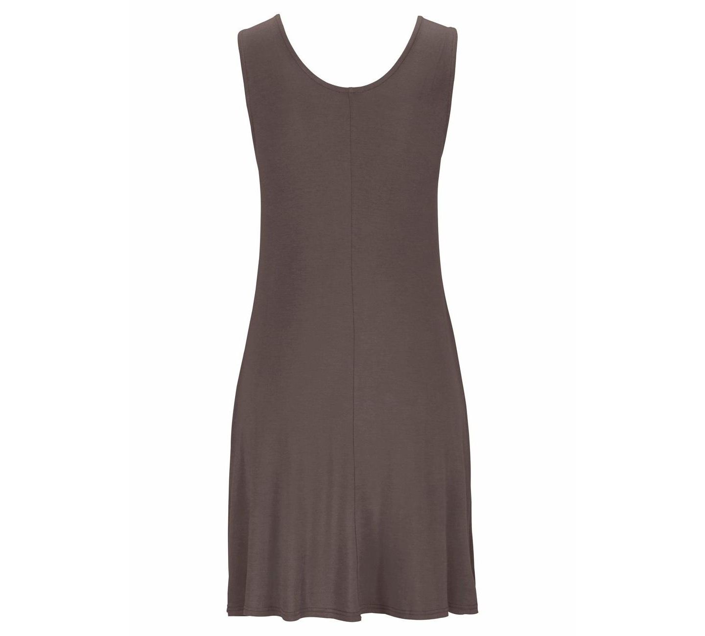 Женское платье Lascana A-Line V-Neck Knot-Front Viscose-Blend, цвет: Серо-коричневый — фото 6