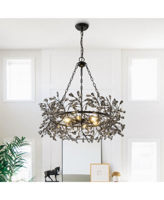 30.7" Modern Glam Crystal Branch Chandelier