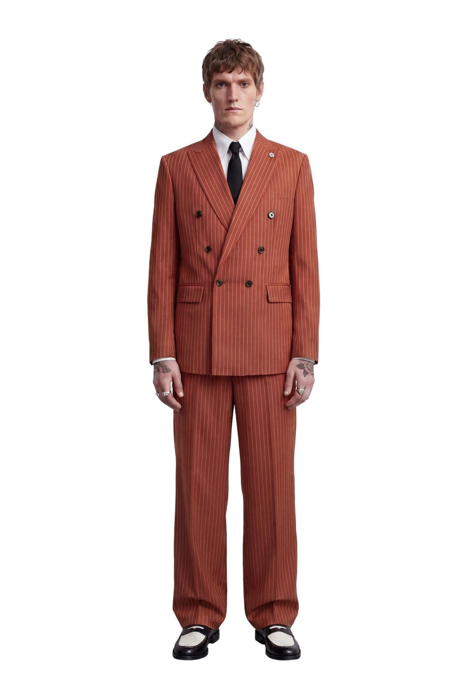 Men's Syrah Double Breasted Pinstripe Jacket