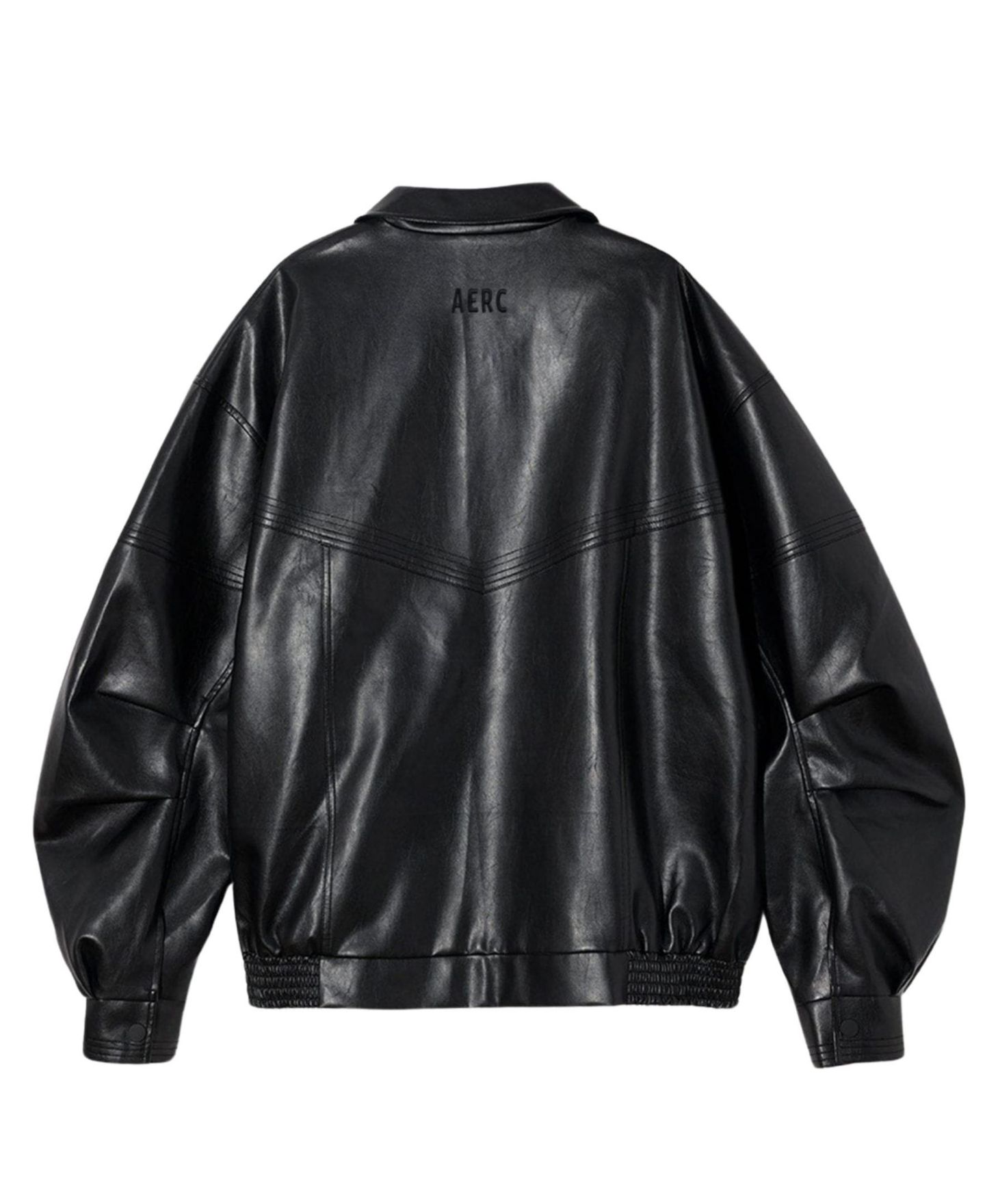 Женская куртка AELFRIC EDEN Zip Up Ruched Leather, цвет: Чёрный — фото 4