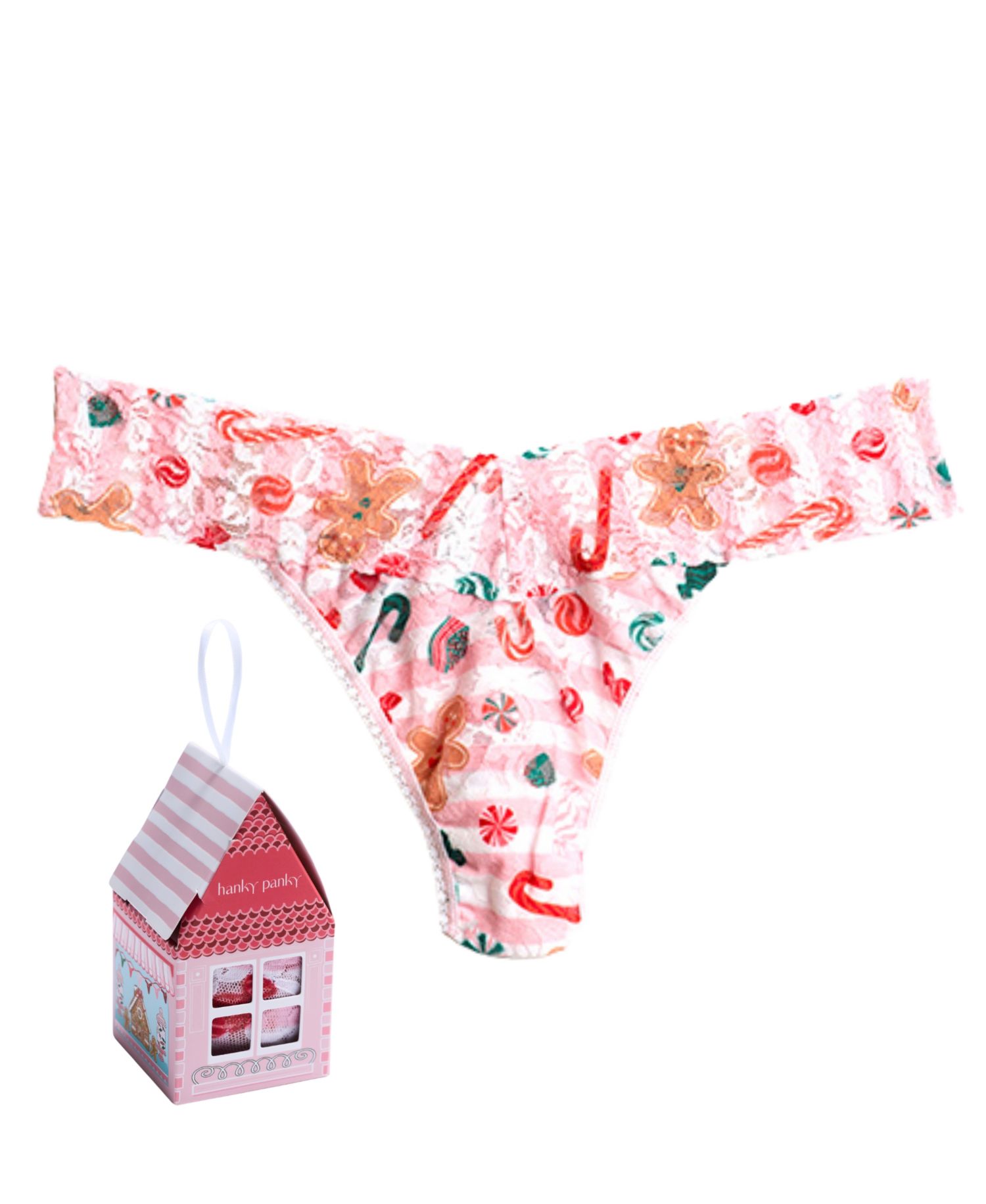 Women's Gingerbread House Lace Thong