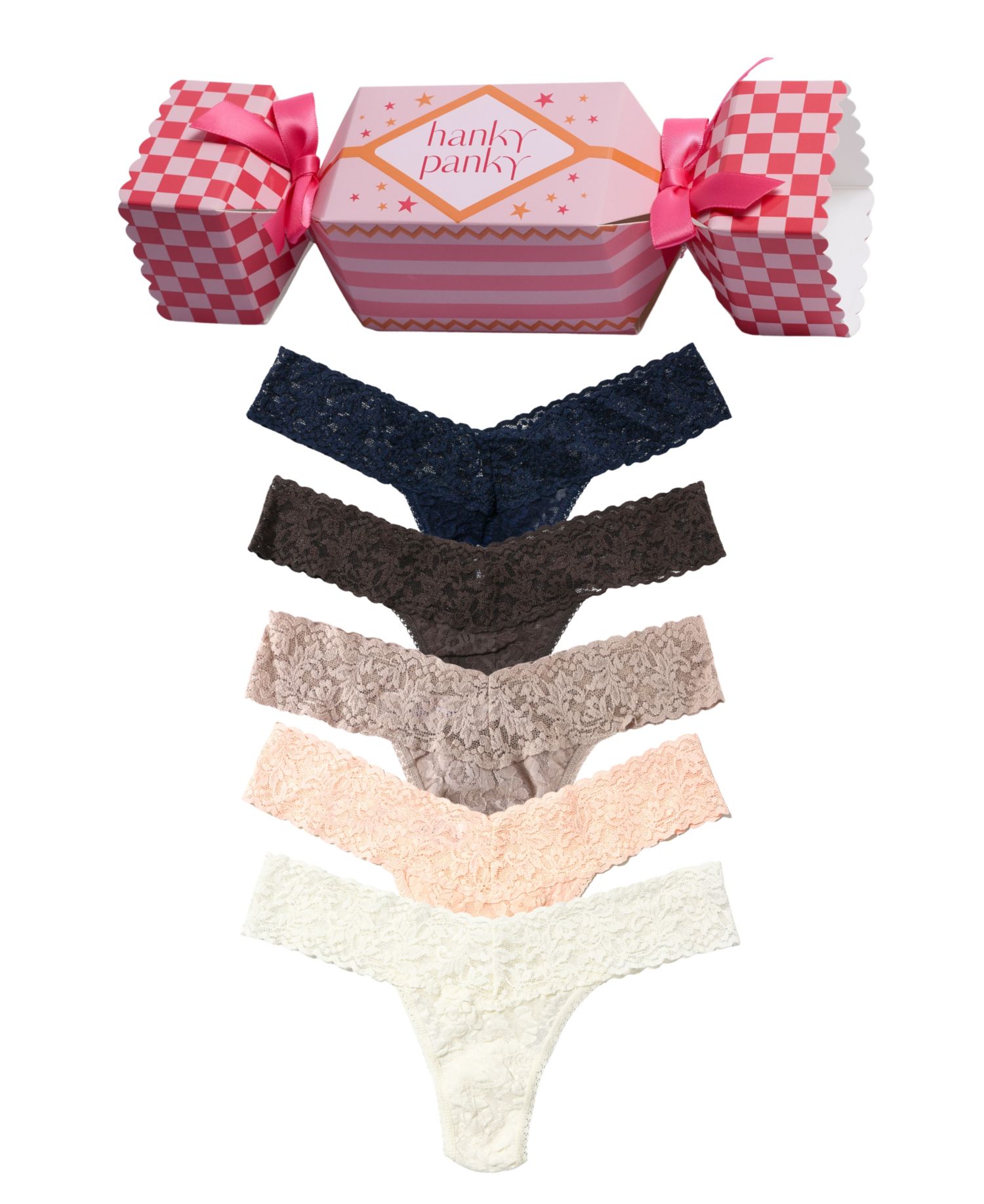 Women's Signature Lace Floral-Print Low-Rise Thong, 5-Piece
