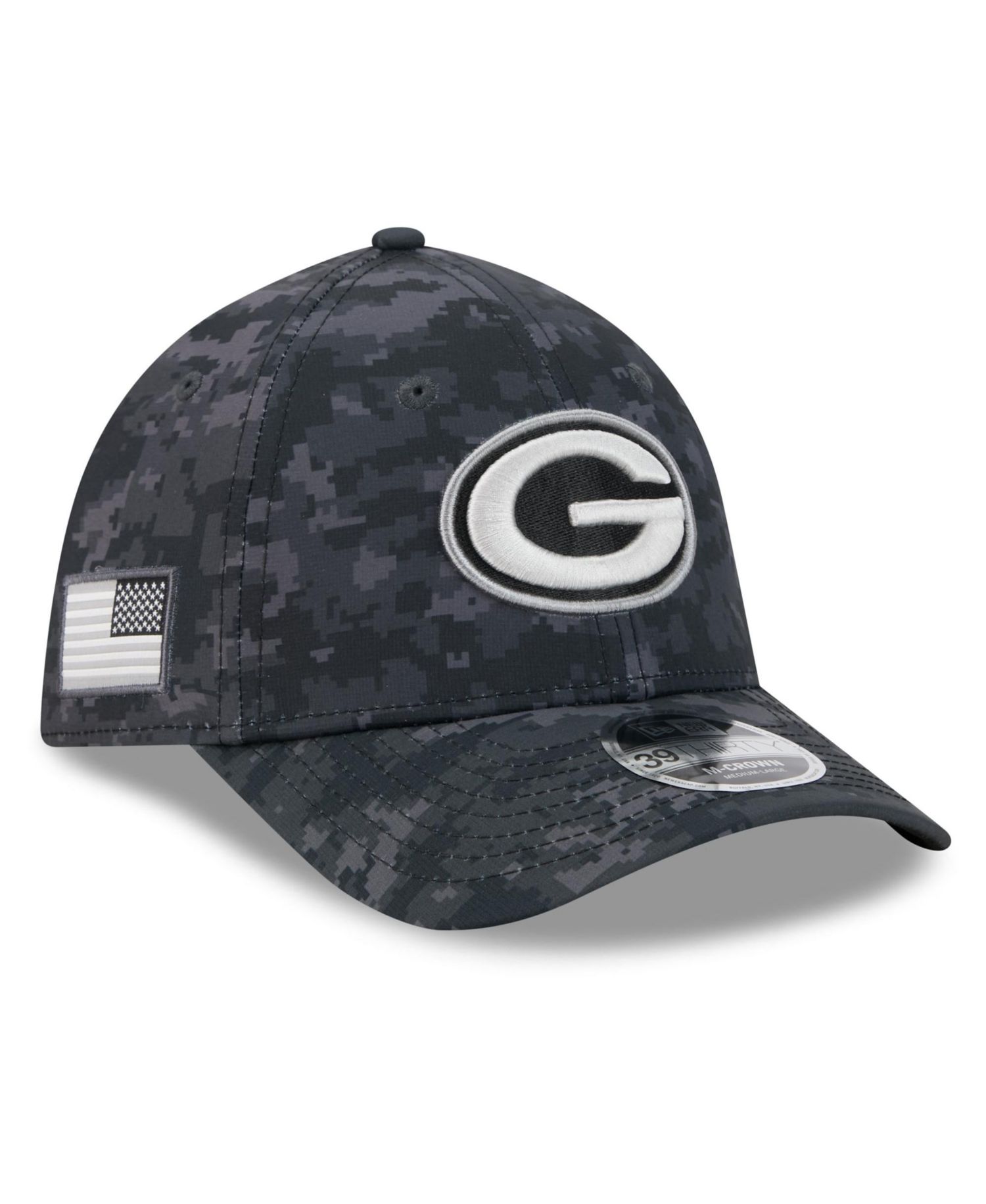 Men's Black Green Bay Packers 2026 Salute to Service 39THIRTY Flex Hat