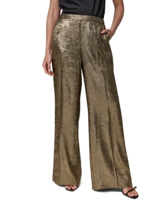 Women's Wide-Leg Pull-On Metallic Pants