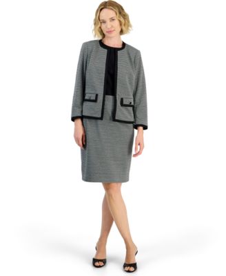 Women's Collarless Knit Jacquard Cardigan