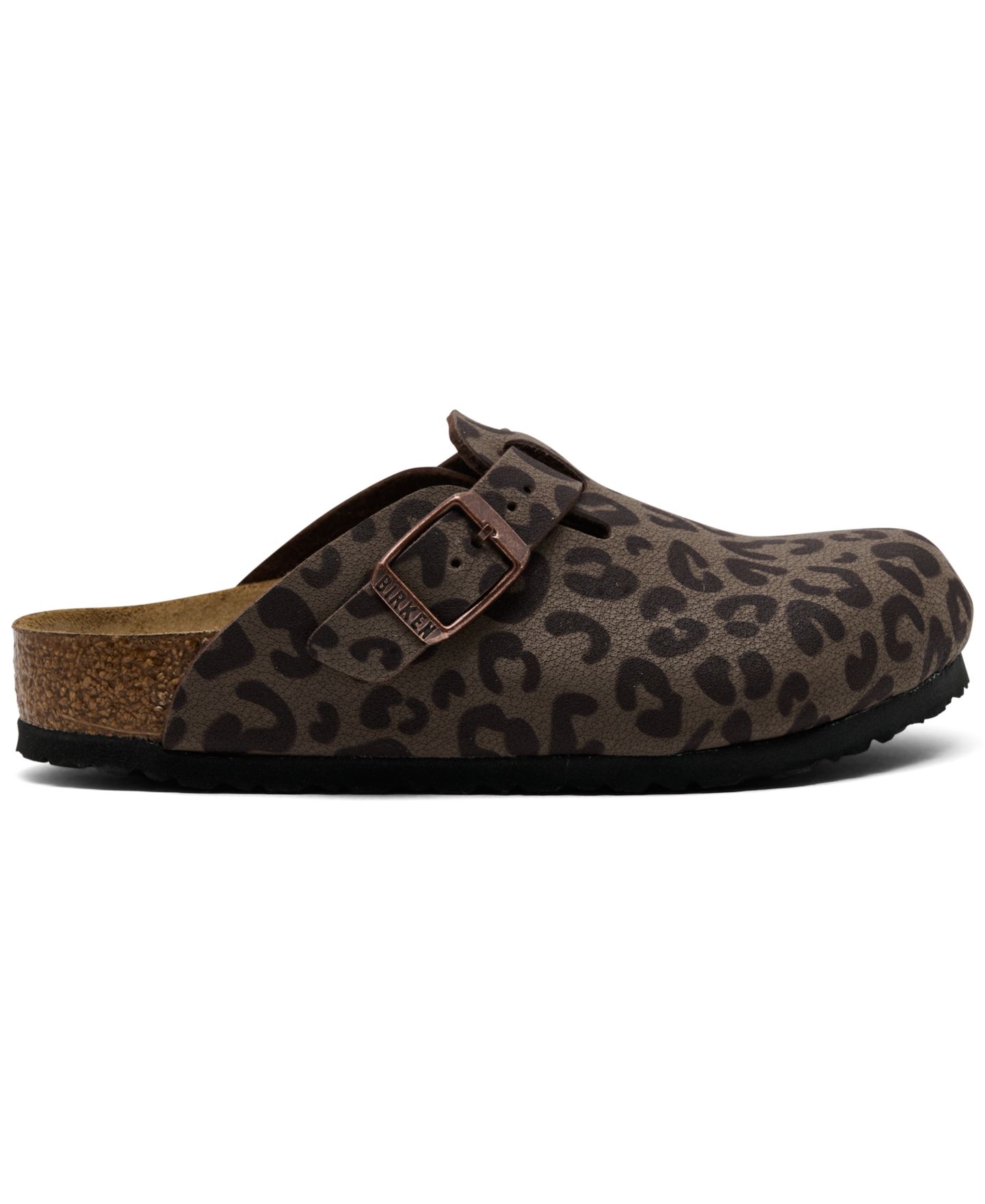 Сабо Birkenstock Boston Leopard-Print Closed-Toe Birko-Flor Clogs from Finish Line для девочек, цвет: Мокко — фото 2