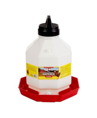 PPF5 5 Gallon Capacity Automatic Poultry Waterer for Chickens, Red