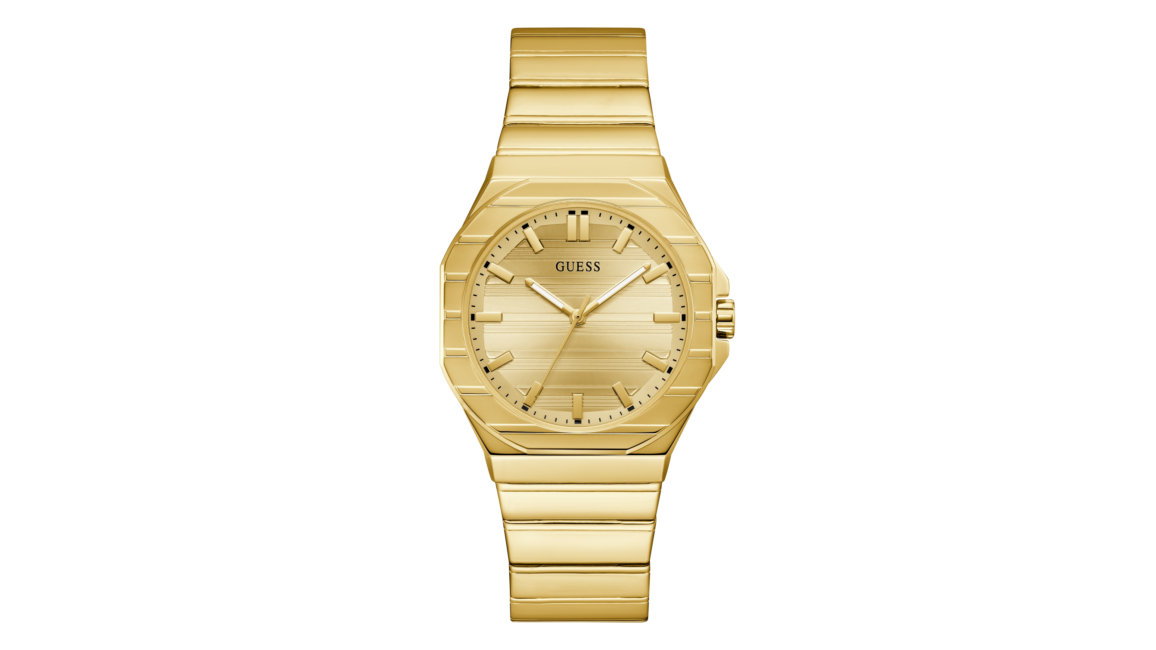 Guess Men's Quartz Jaq Gold-Tone Stainless Steel Watch 38mm