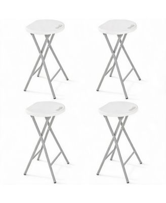 Folding Stool with Handle, 24 Inch Tall, 400 lbs Capacity, Portable and Foldable Bar Stool