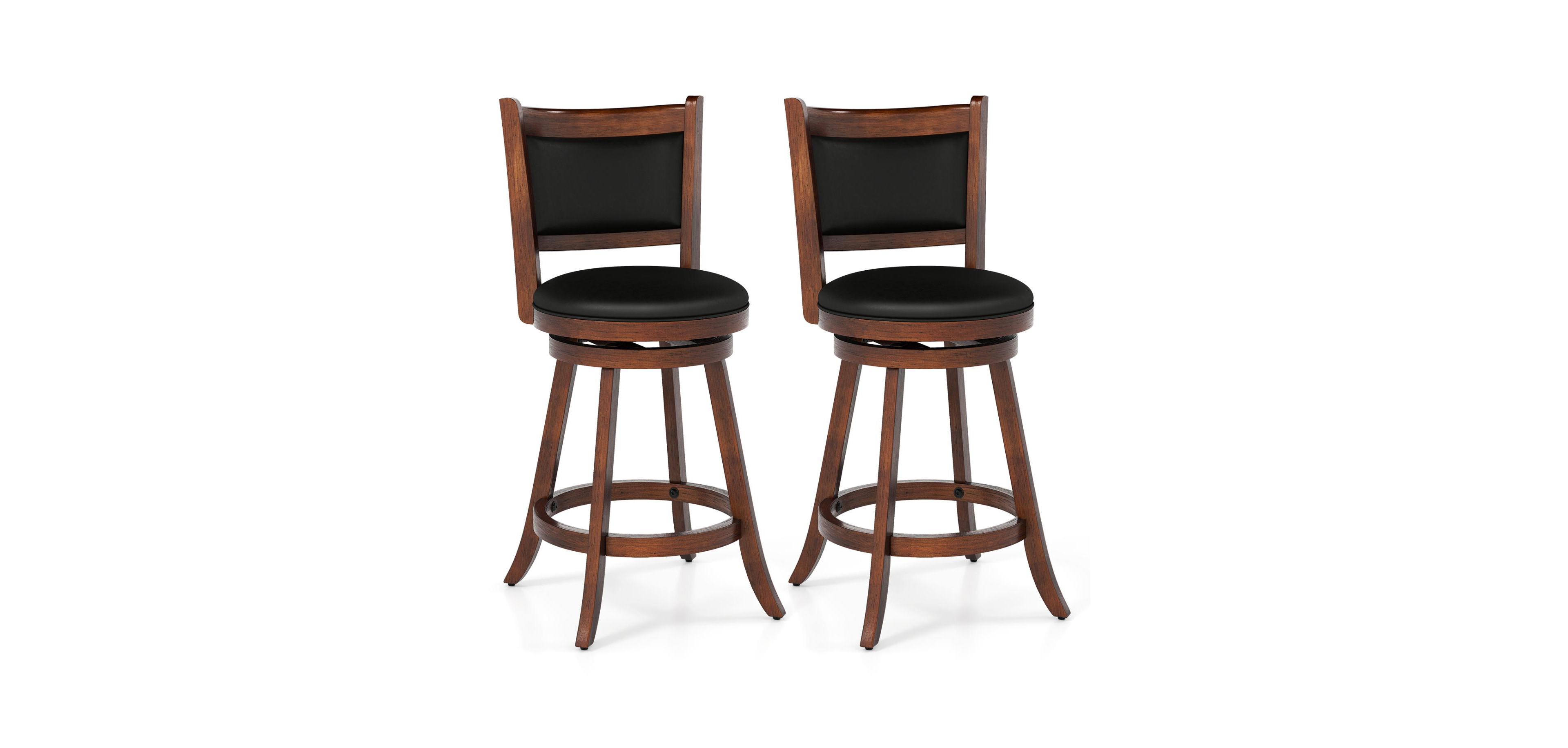 Mecale 2-Piece 24 Swivel Counter Stool Dining Chair Upholstered Seat