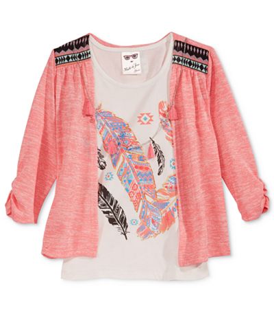 Belle Du Jour Cozy Sweater, Tank Top & Necklace Set, Big Girls (7-16)