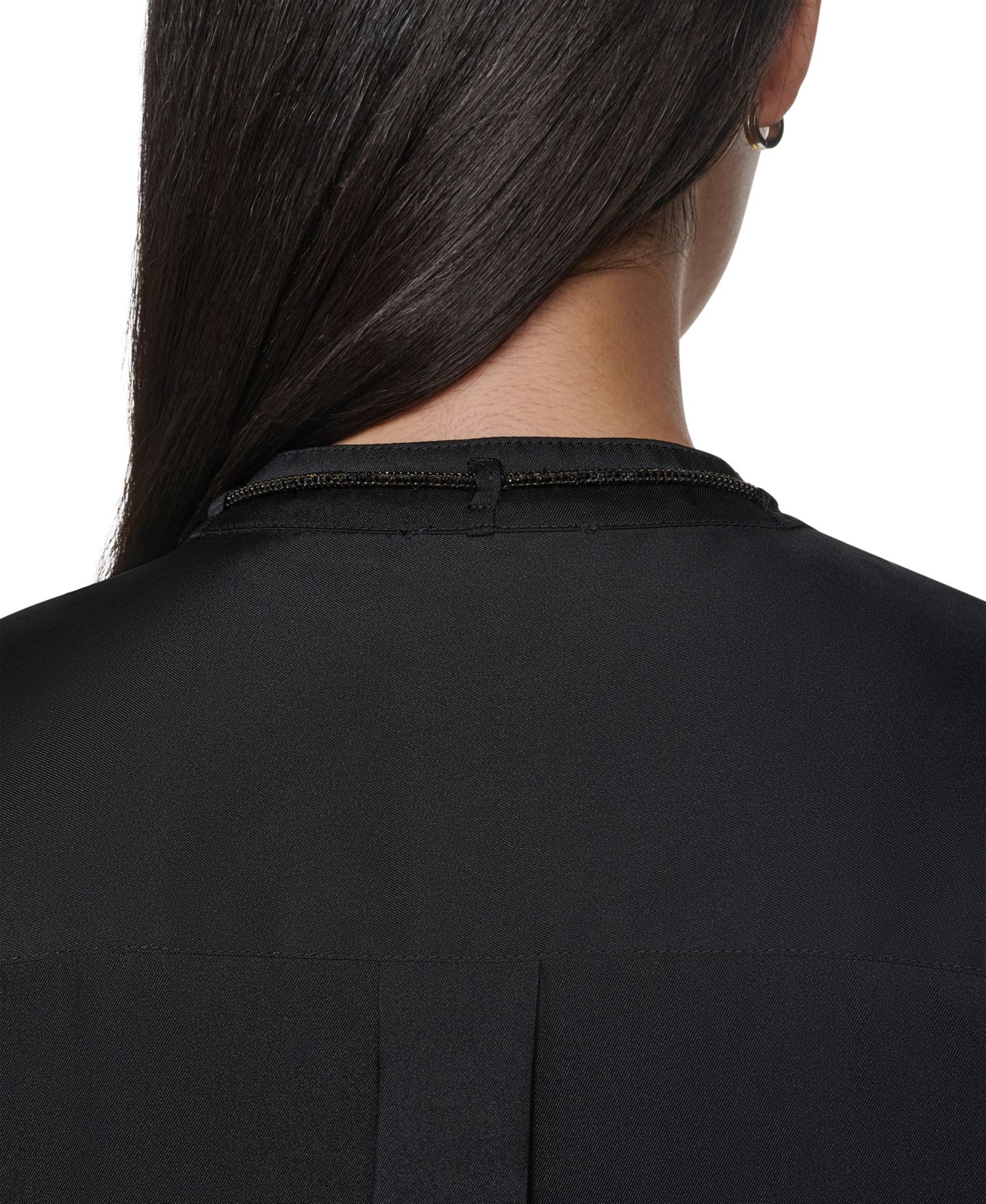 Женская блузка DKNY Embellished Long-Sleeve Collared, цвет: Чёрный — фото 6