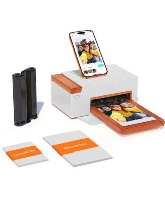 Amber M210 4x6 Inch Photo Printer with 10 Sheets 4x6 paper and 10 sheets 3x3 paper and  ink cartridges