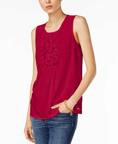 Tommy Hilfiger Ruffled Shell, Only at Macy's