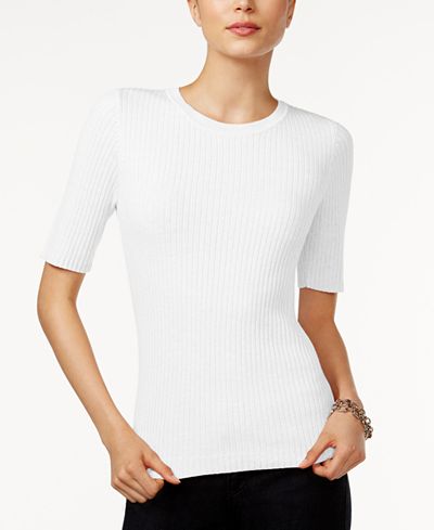 Tommy Hilfiger Ribbed Crew-Neck Top, Only at Macy's