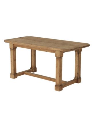 Farmhouse Rectangular Dining Table with Heavy Duty Legs and Crossbar Support for Kitchen
