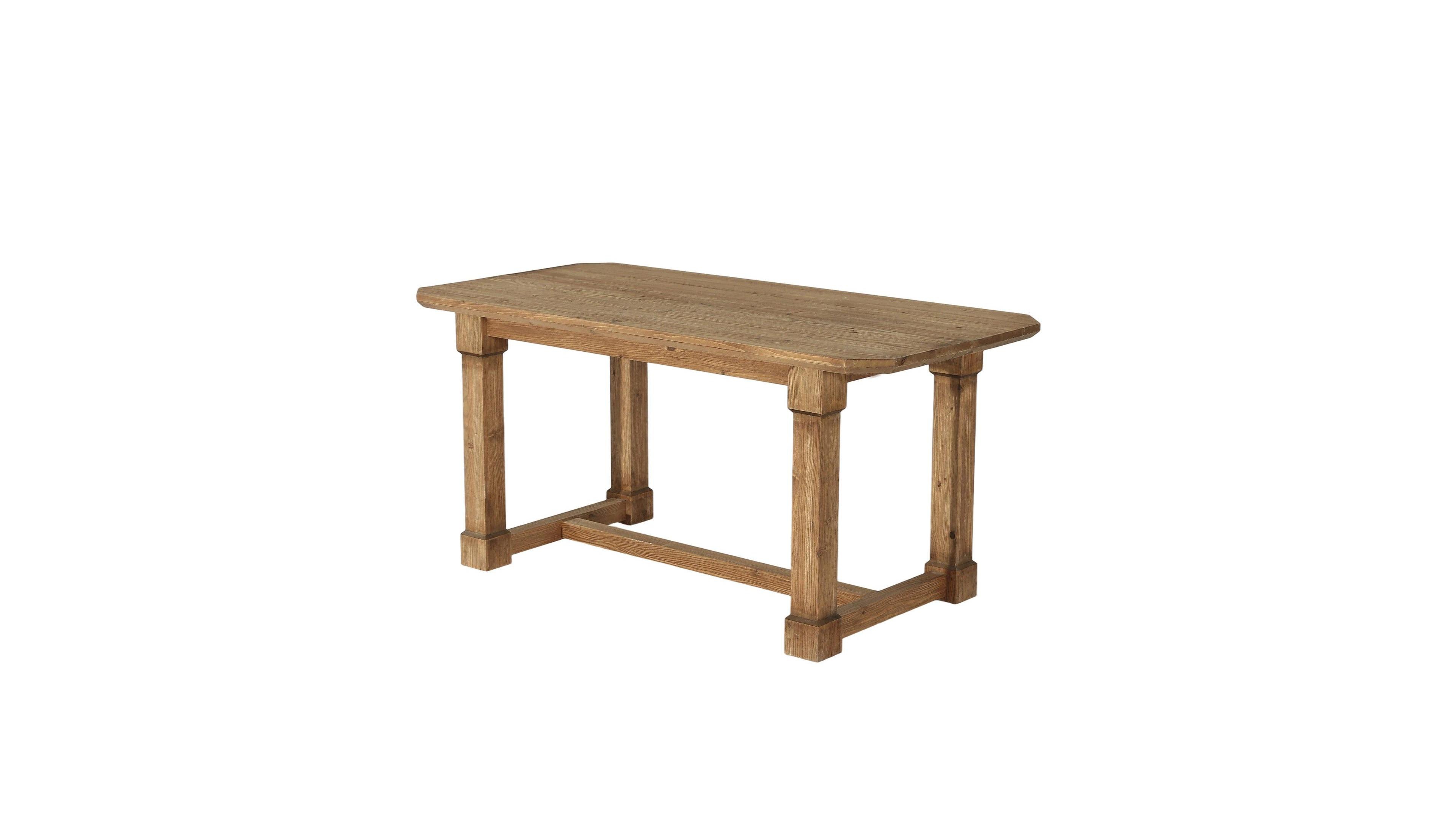 Slickblue Farmhouse Rectangular Dining Table with Heavy Duty Legs and Crossbar Support for Kitchen