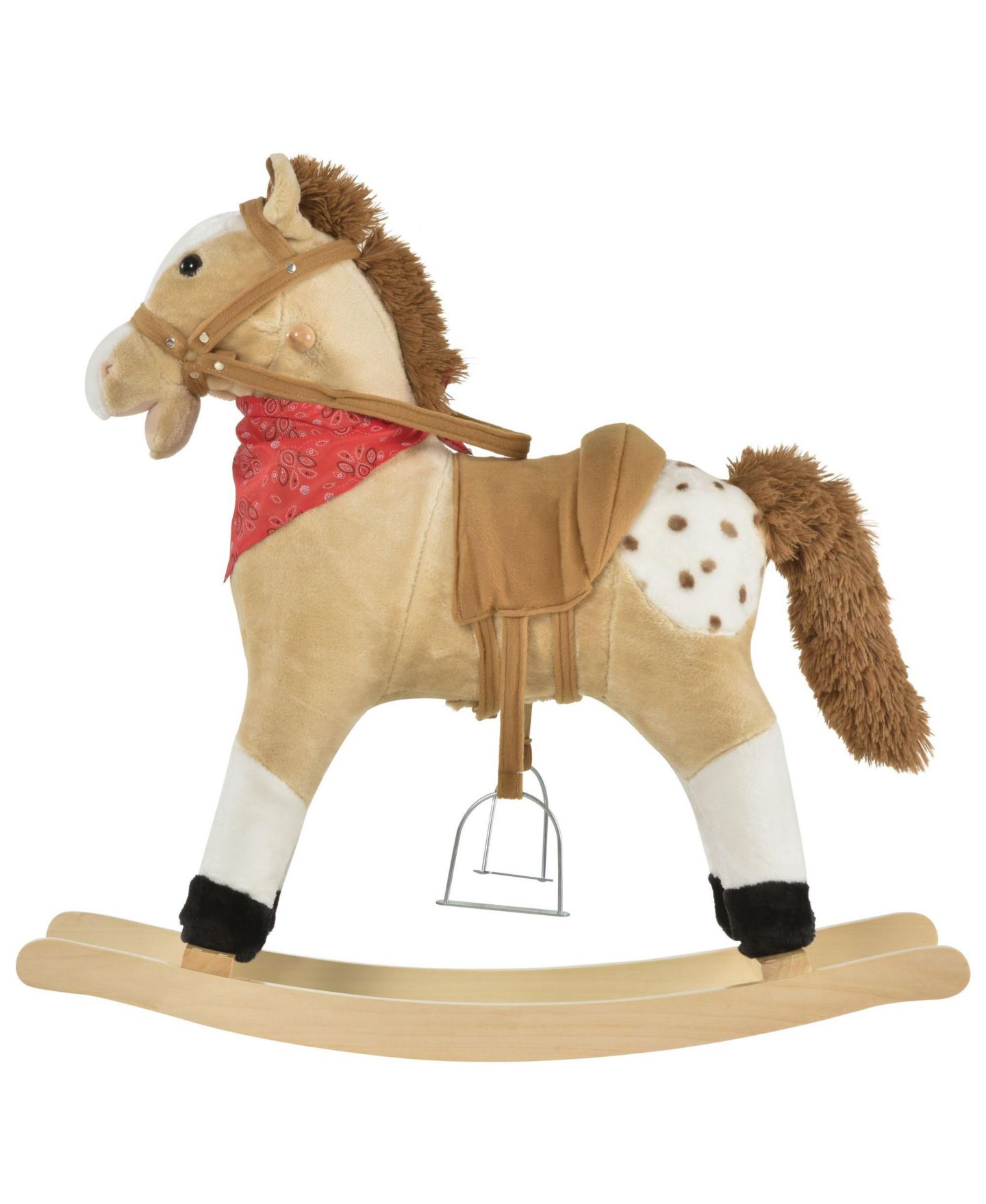 Детская мягкая игрушка SEVORLEY Plush Rocking Ride-On Toy, 3–6 лет, цвет: Бежевый — фото 3
