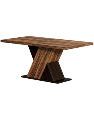 Wooden Kitchen Dining Table for 4 to 6 People with Spacious Tabletop