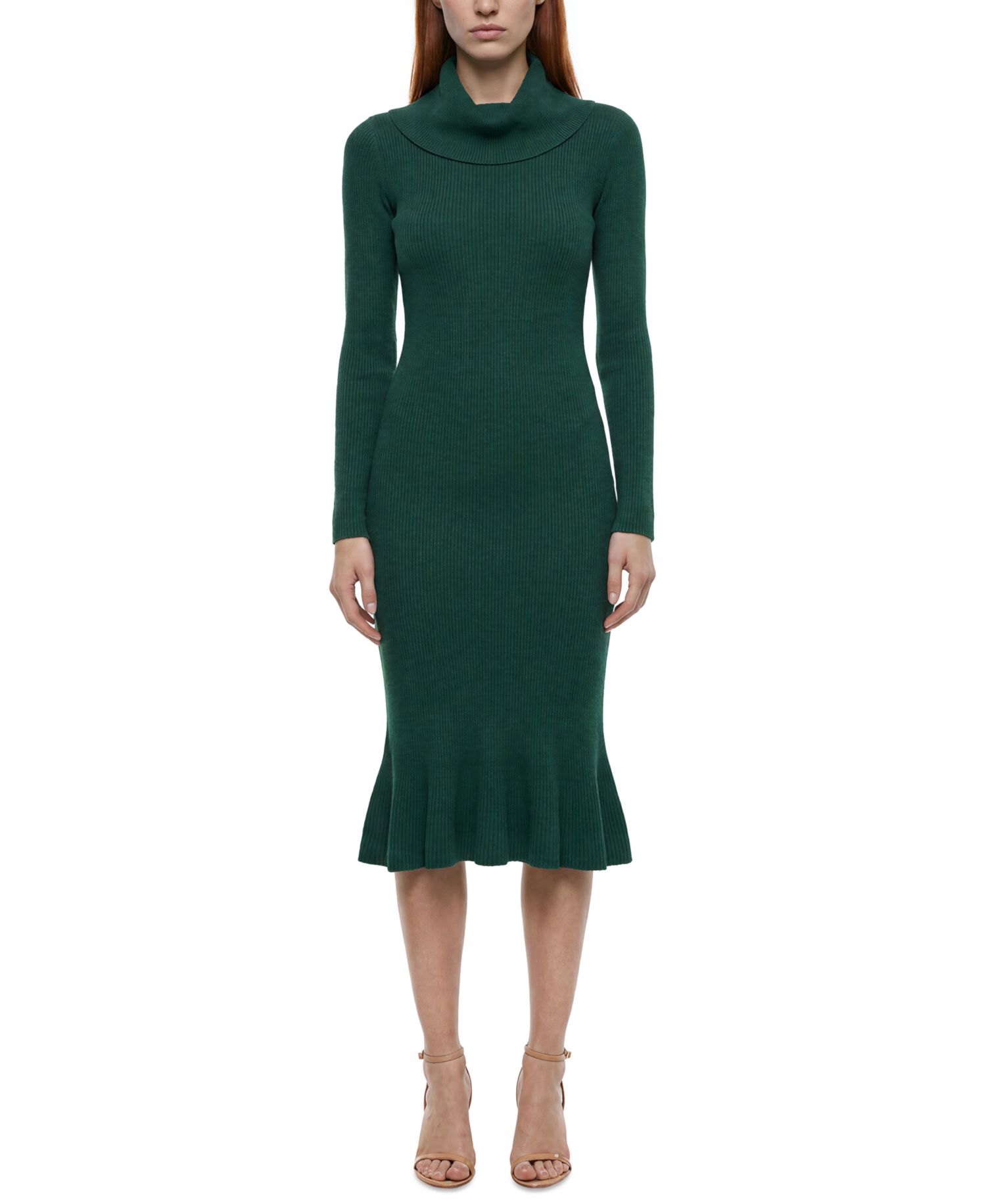 Women's Lucia Merino Wool Cowl Neck Midi Sweater Dress