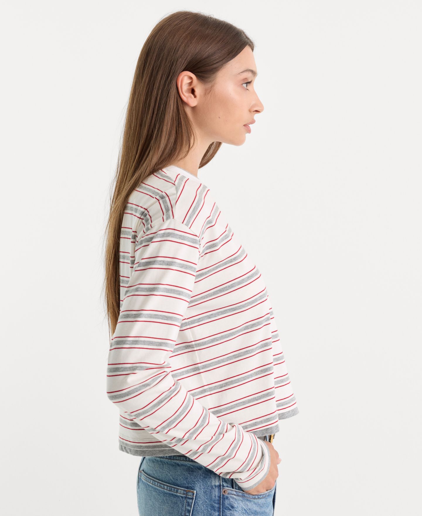 Женский топ Good American Long-Sleeve Layered Top, цвет: Чёрный — фото 6