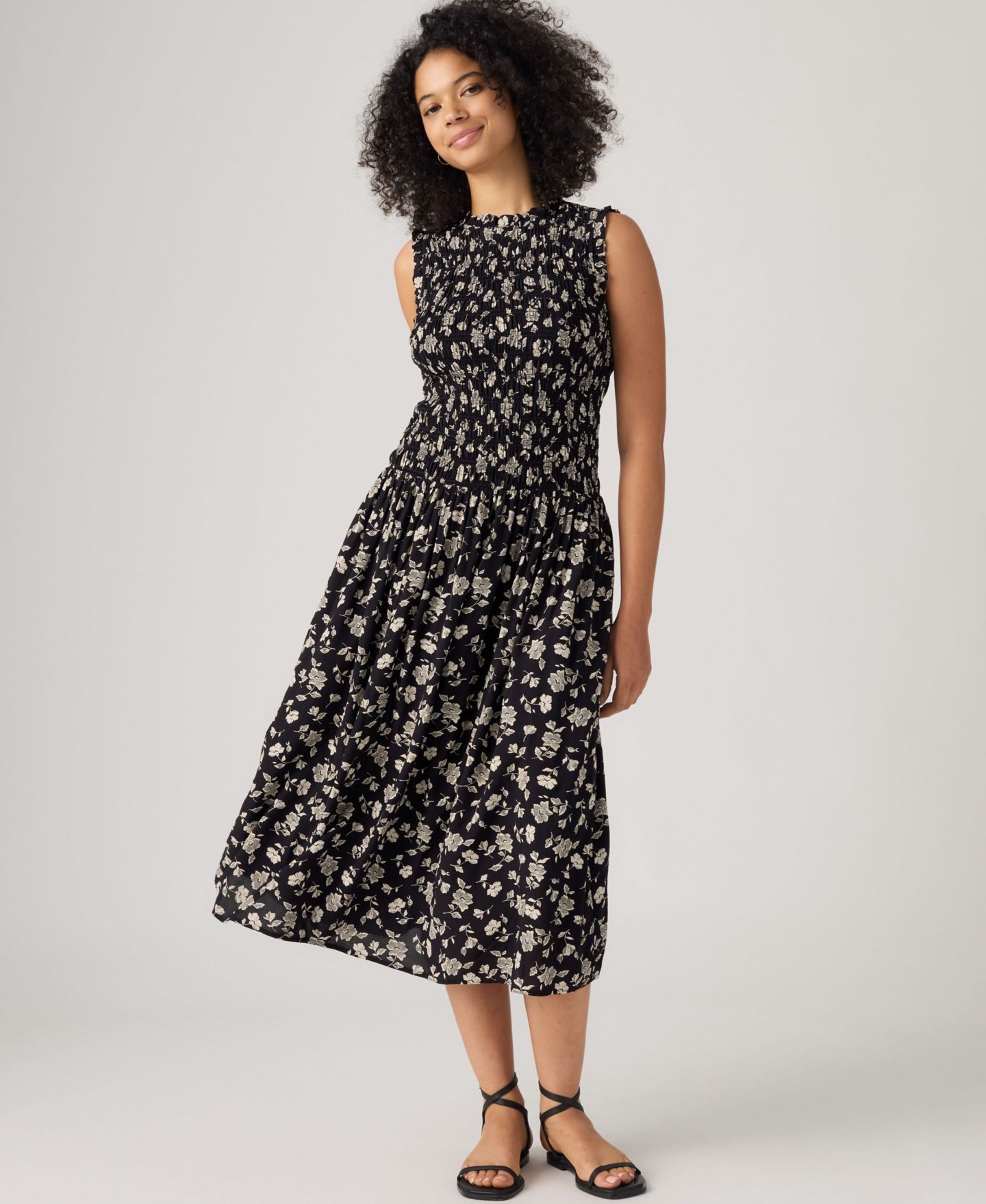 Женское платье Levi's Premium Nataly Floral-Print Midi A-Line, цвет: С принтом антрацитовый — фото 2