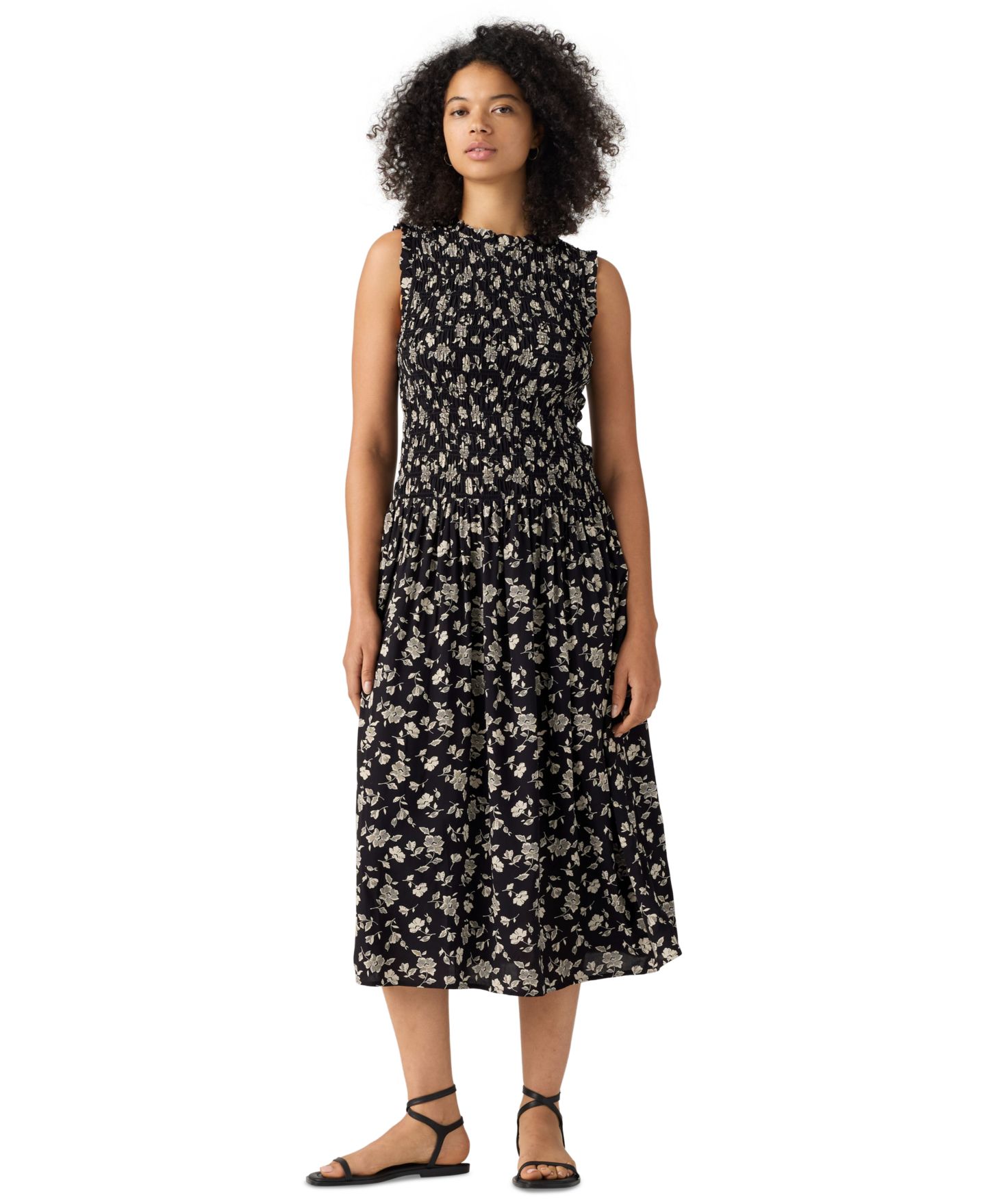 Женское платье Levi's Premium Nataly Floral-Print Midi A-Line, цвет: С принтом антрацитовый — фото 1