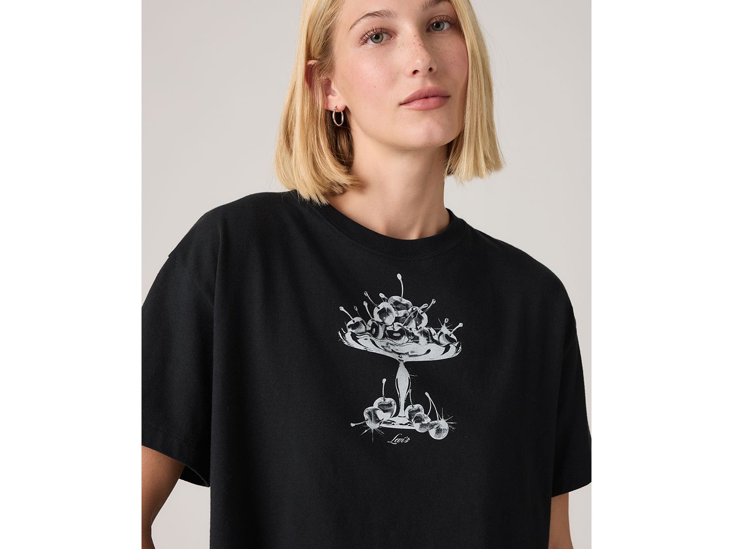 Женская футболка Levi's Graphic Cropped Anyday, цвет: Вишнёвый антрацитовый — фото 3