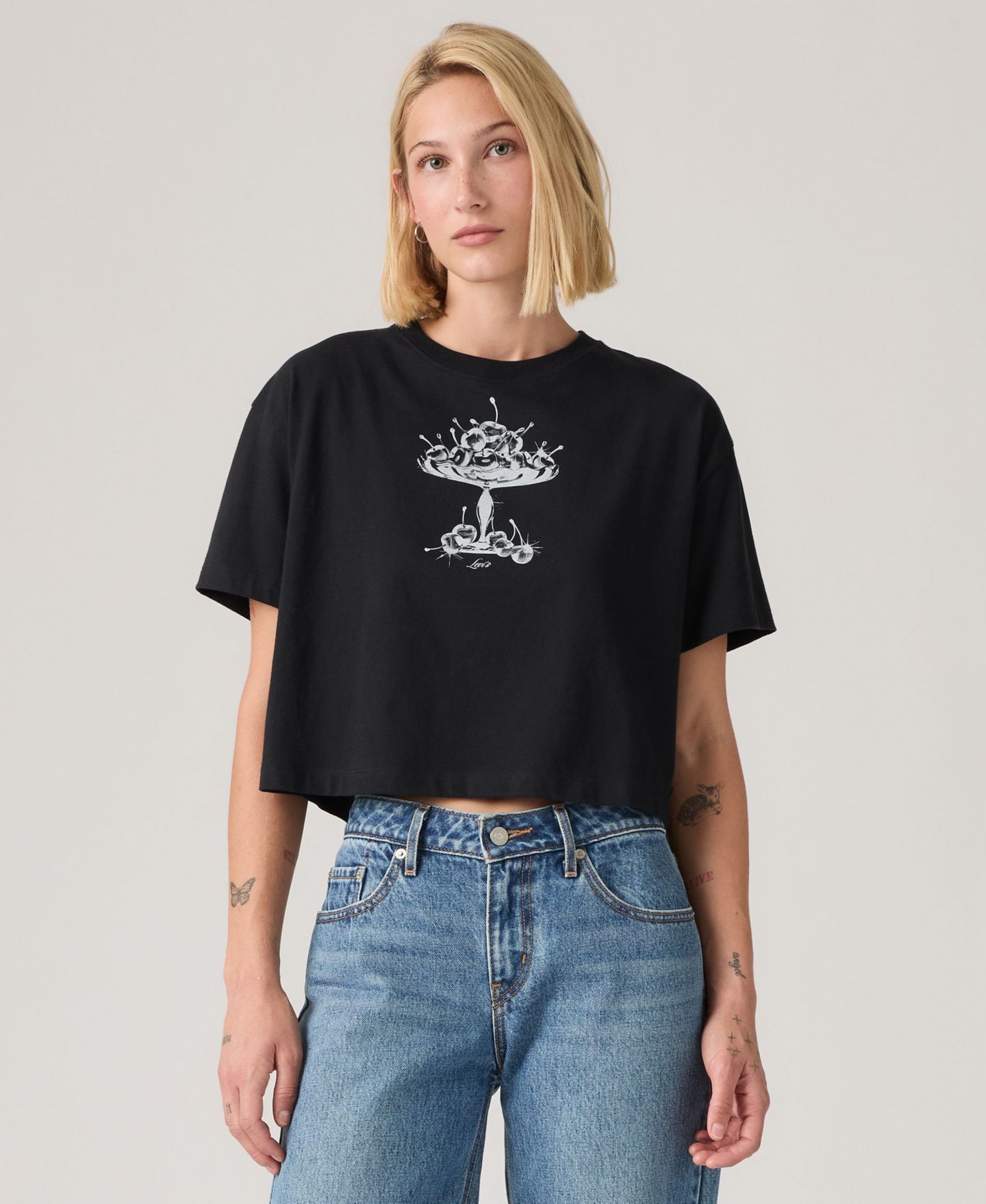 Женская футболка Levi's Graphic Cropped Anyday, цвет: Вишнёвый антрацитовый — фото 2