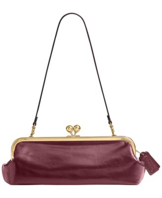 Kiss-Lock Small Glazed Leather Frame Shoulder Handbag 30