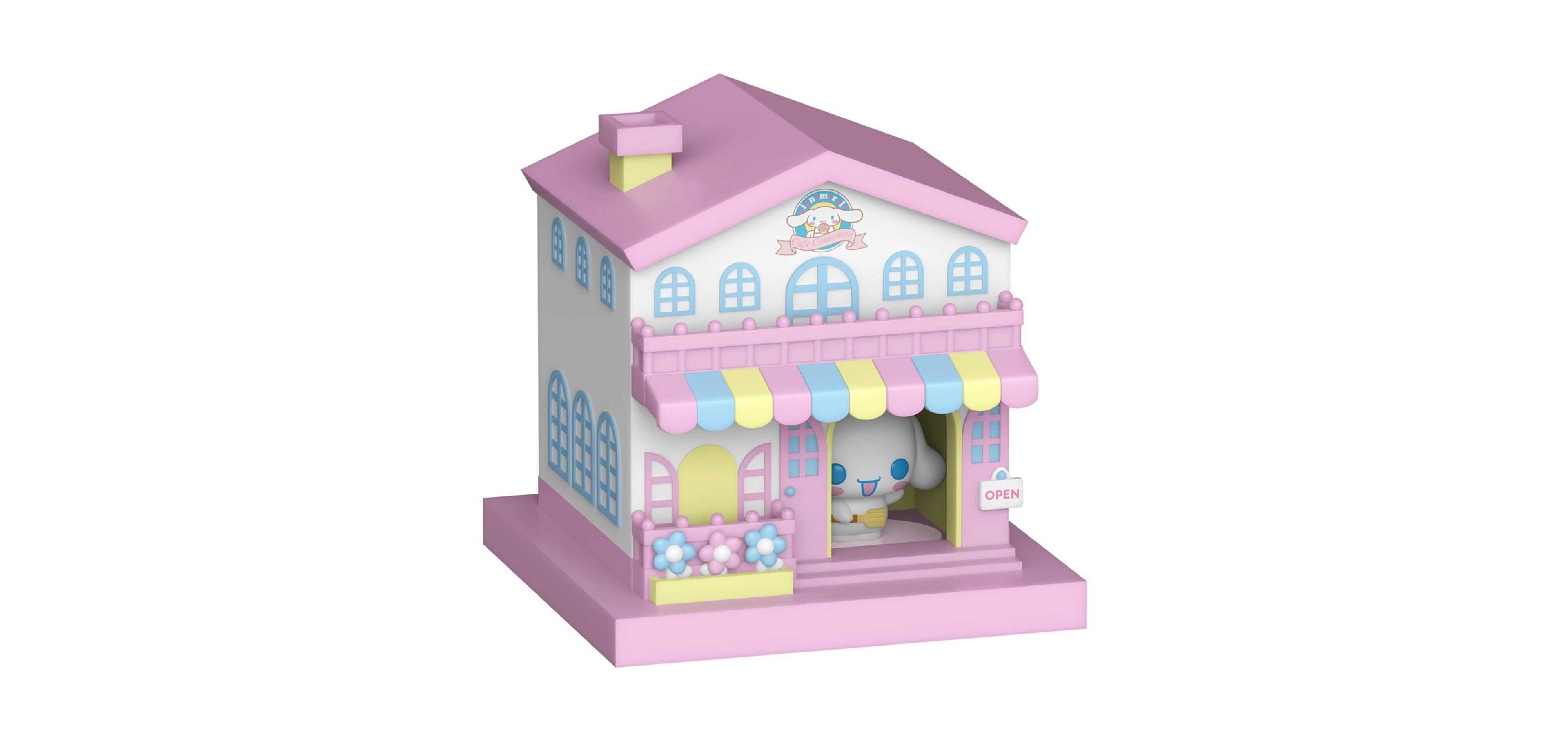 Funko Bitty Pop Town Sanrio Cafe Cinnamoroll Acrylic Display Case 3-Piece Playset, Ages 3+