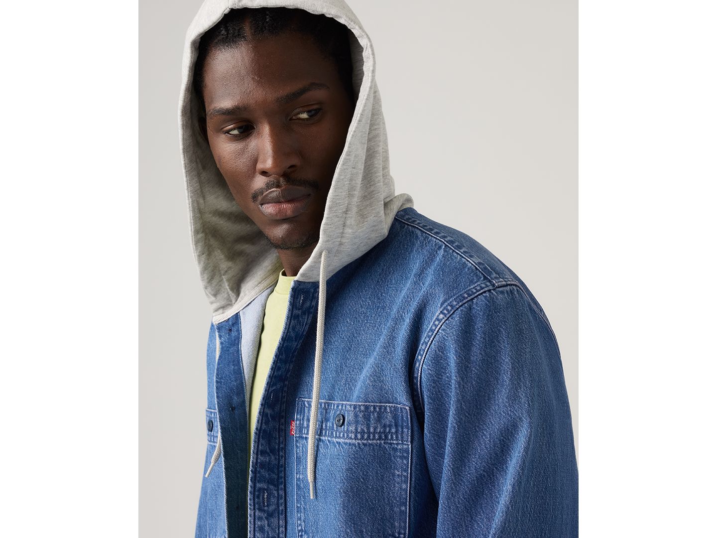 Мужская рубашка Levi's Classic Hooded Worker Plaid Long-Sleeve, цвет: Средняя варка — фото 3