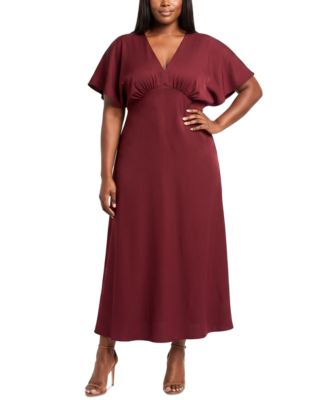 Plus Size Empire Waist Fit & Flare Maxi Dress