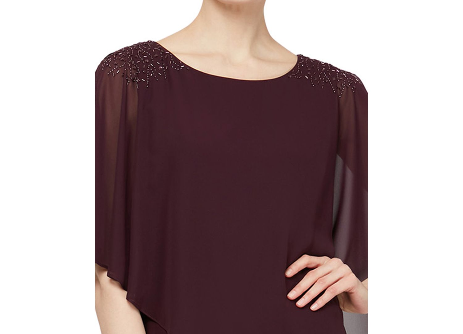 Women's Embellished Overlay Shift Dress
