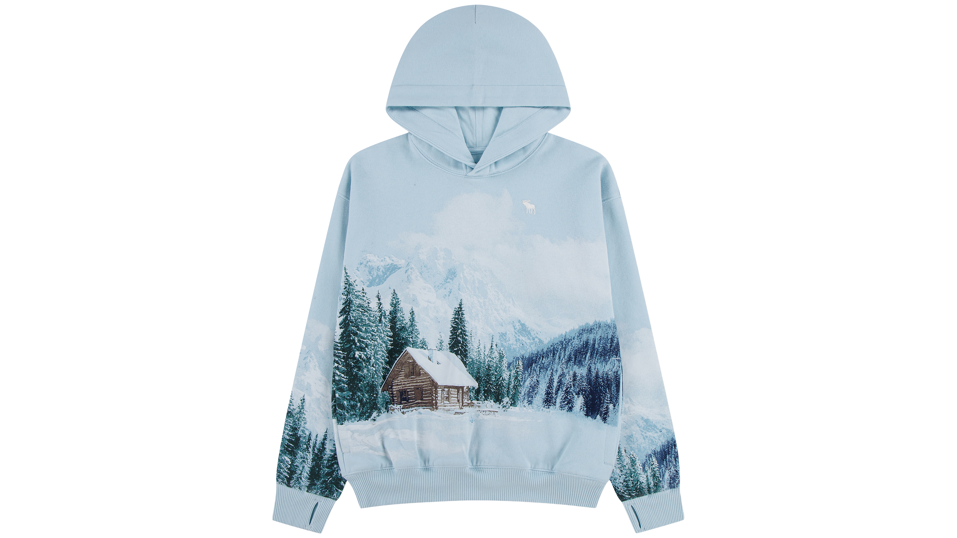 abercrombie kids Boys' 5-18 Tree and Moose Hooded Long-Sleeve Fleece Hoodie