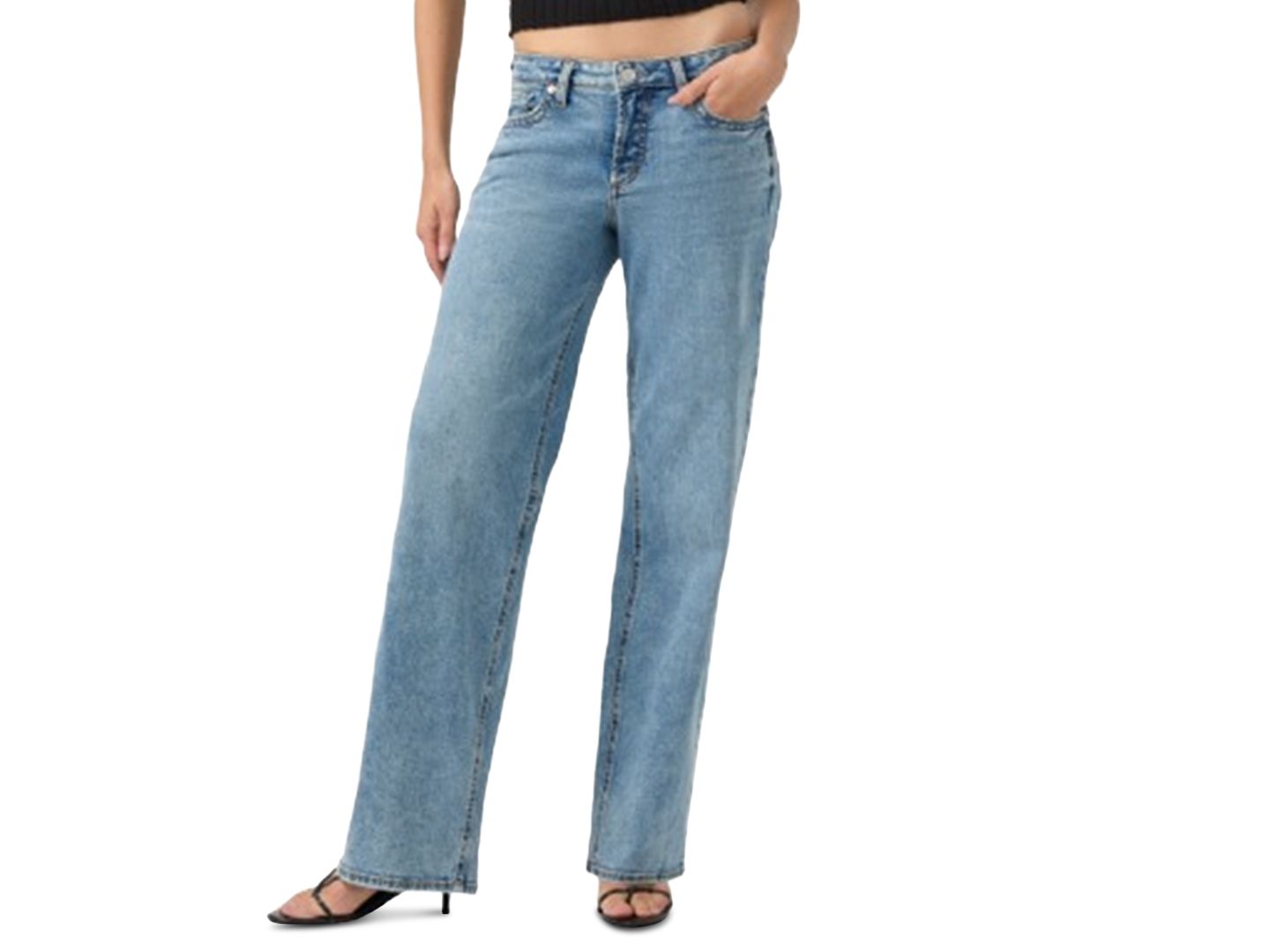 Женские джинсы Silver Jeans Co. Loose & Low Wide-Leg, цвет: Late After — фото 1