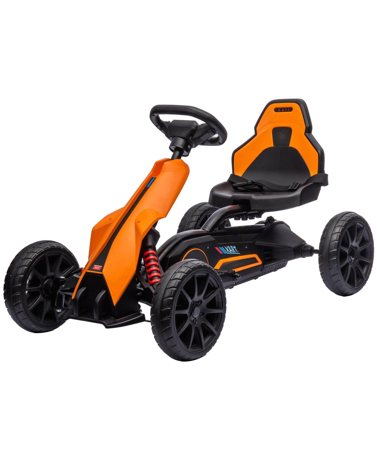 Sevorley Kids Go-Kart 12V Powered Steel, Ages 3-8 - Orange