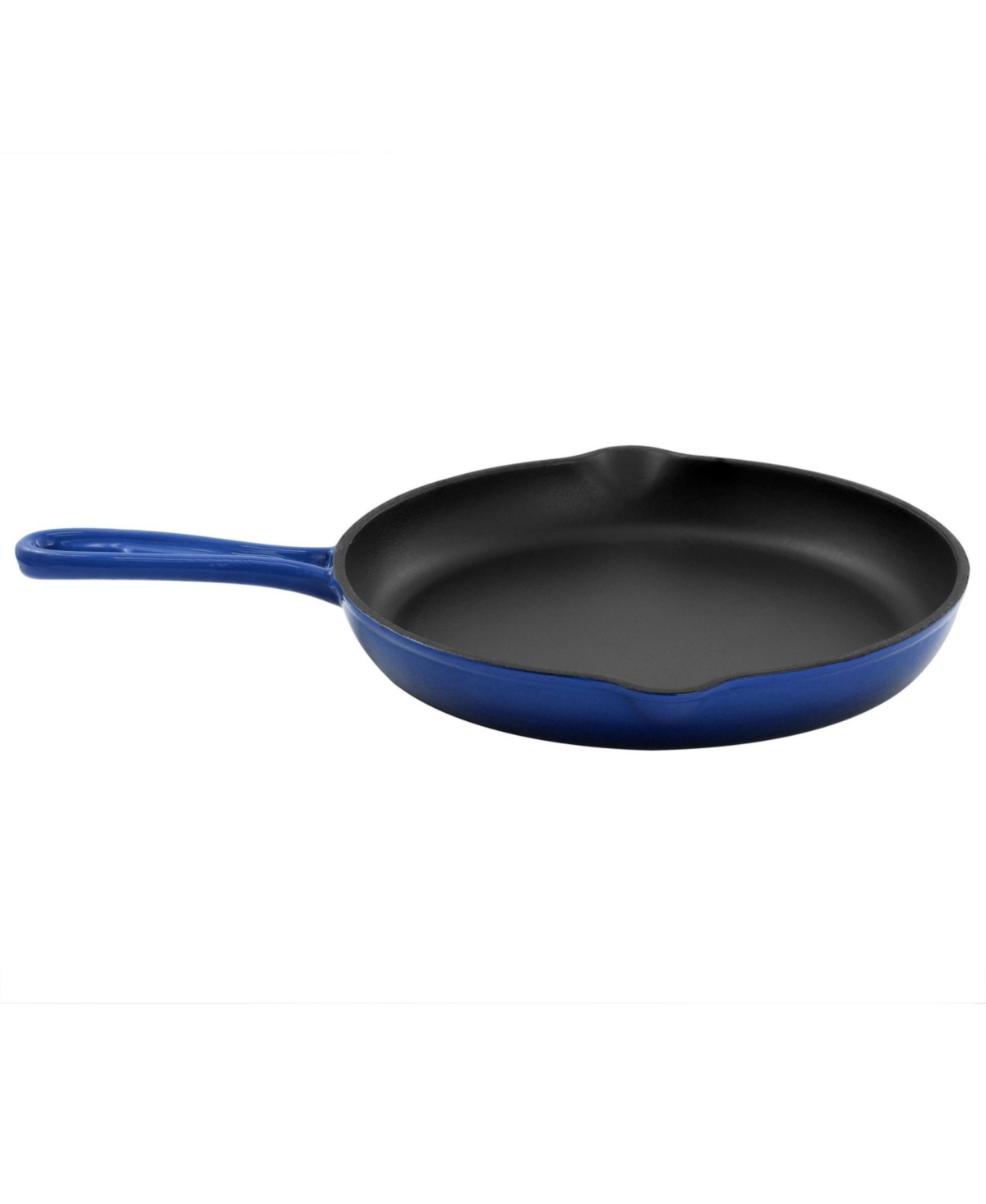 Round 10.25 Inch Enameled Cast Iron Skillet in Gradient Dark Blue