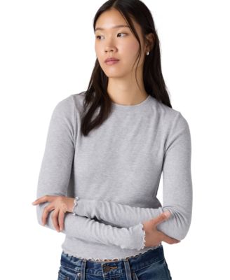 Women's Romy Lurex Long-Sleeve Slim-Fit T-Shirt